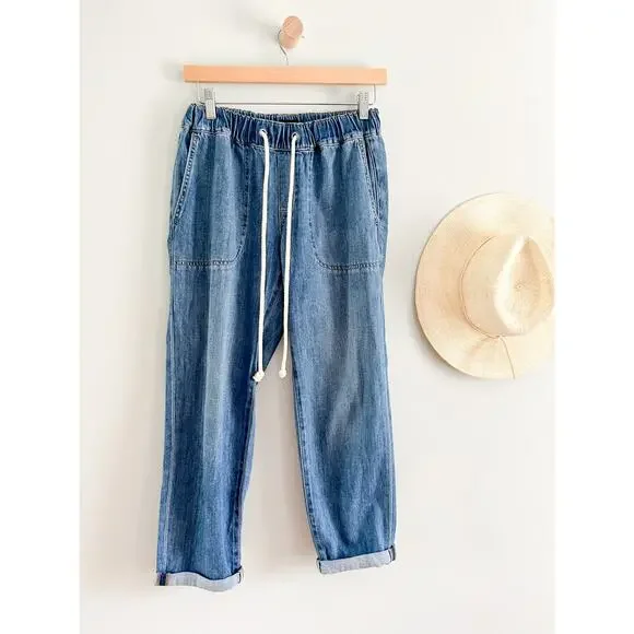 J. Crew Factory | NWT Flawed | Denim Drawstring Pant | East Harbor Wash | Sz 25 - Picture 2 of 11